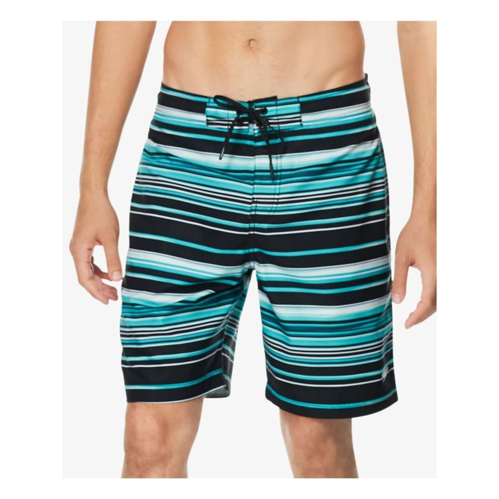 SPEEDO Mens Lane Turquoise Drawstring Flat Frong Stretch Shorts M